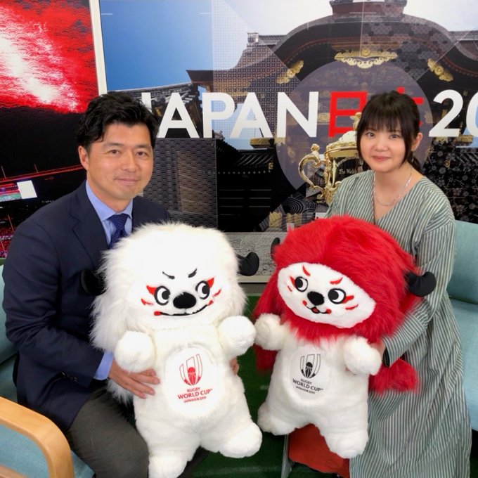 豊原謙二郎アナ:2015年大会南アフリカ代表と日本代表の一戦を実況 いきものがかり吉岡さんとの画像