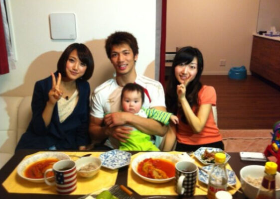 村田諒太さん妻とこども