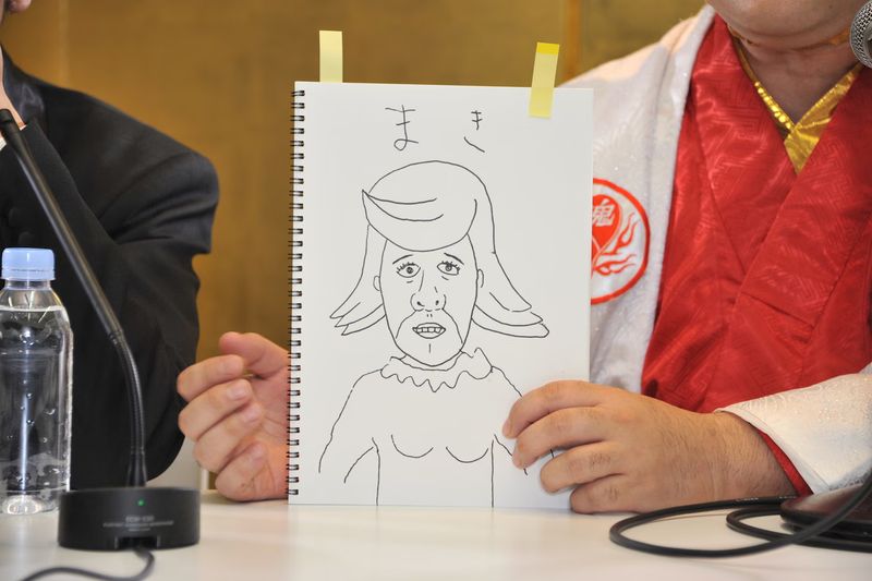 村杉蝉之介の妻・まきの似顔絵