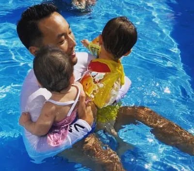 田中雄士さんこどもたちと