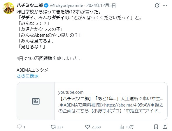 ハチミツ二郎のSNS